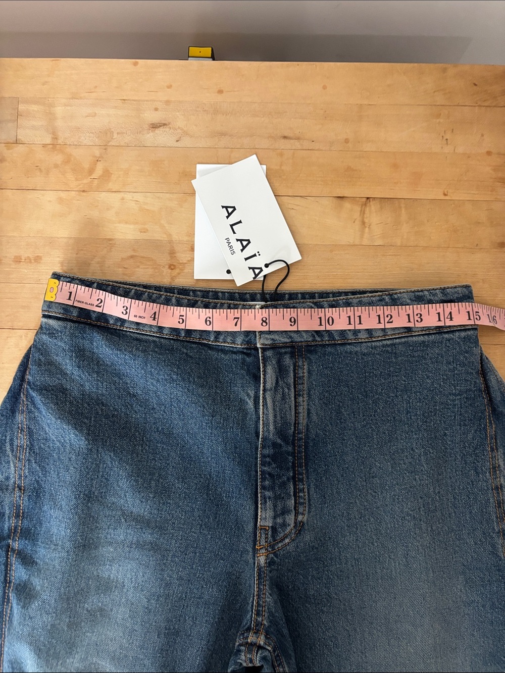 Alaïa Petal Blue Wide-Leg Curved Hem Jeans NWT FR 36 / US 4 - Picture 7 of 10